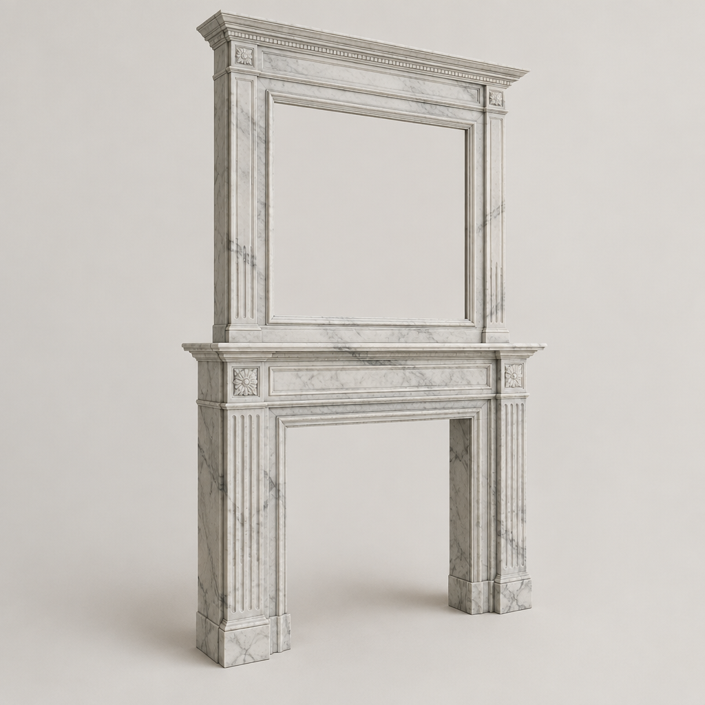Verrona 830 Grand Marble Surround with Overmantel