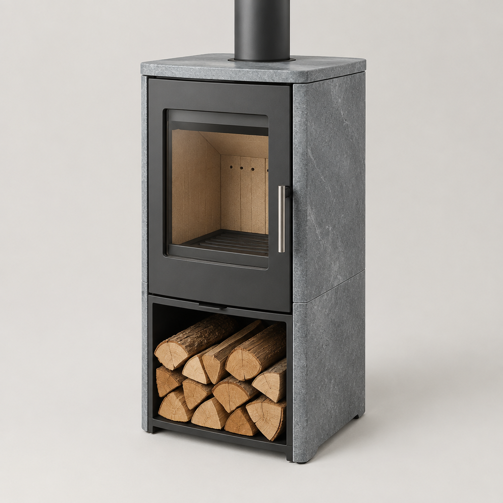 Tereza 997 Wood Stove with Log Store, 8 kW